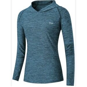 Willit Womens UPF 50+ Protection Hoodie Teal Large Fishing Hiking Outdoor